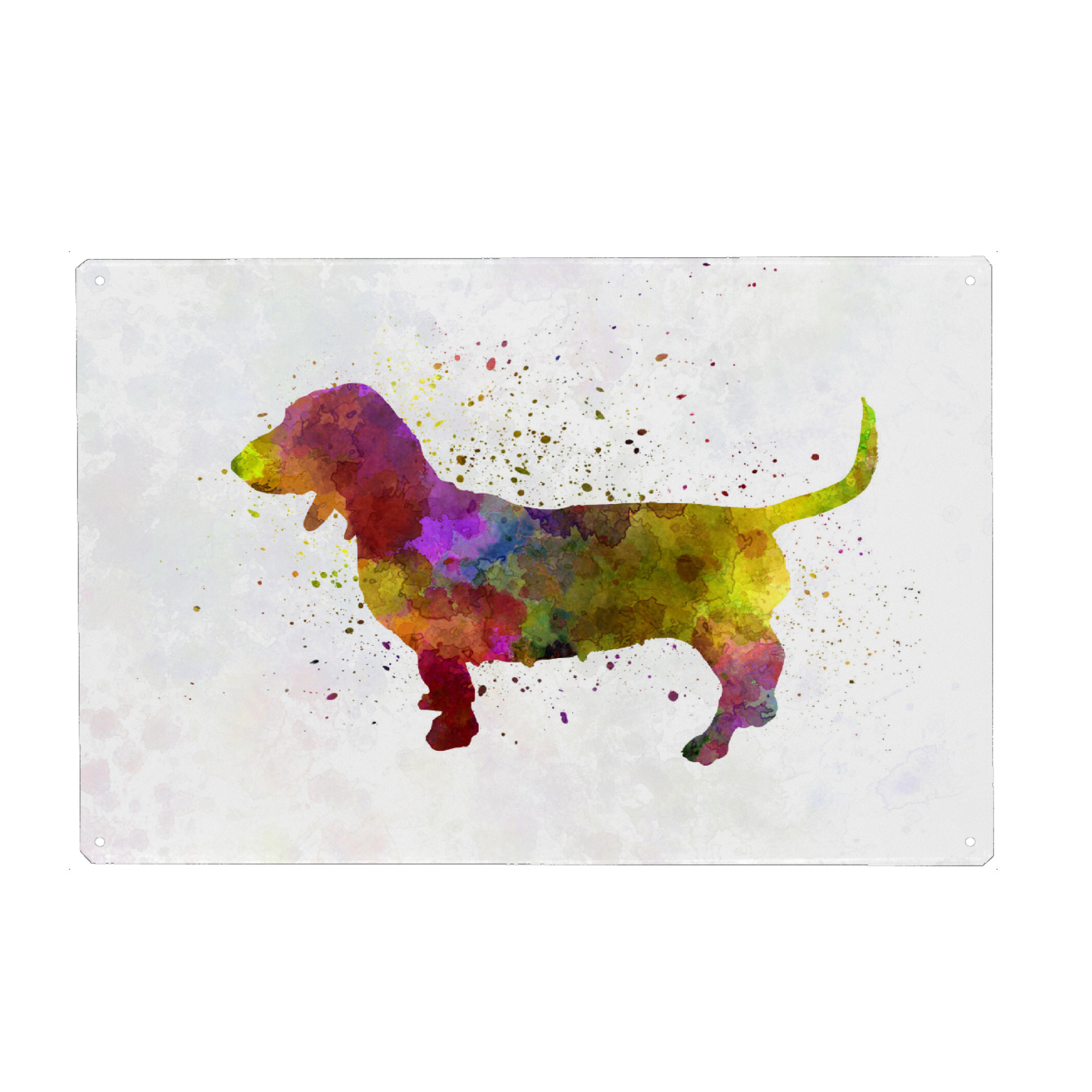 Metall Poster "Norman Artesian Basset Dog" artboxONE - Tiere - Dog,Pet,Childish,Watercolor,Decorative,Nursery decor,Animal,Animals,Dogs - Blechschild