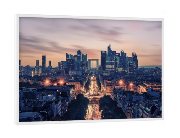 Poster mit weißem Rahmen "La Defense At Dusk" artboxONE - Städte,Reise,Architektur,Städte / Paris,Reise / Länder