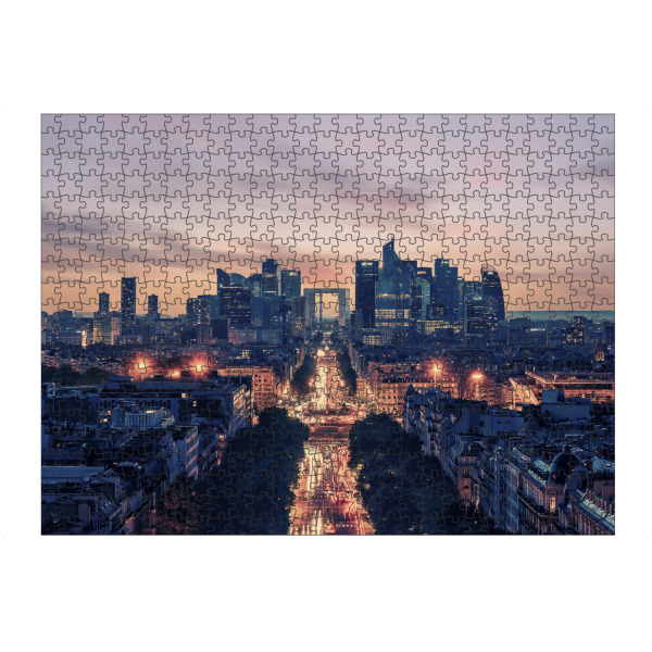 Puzzle Ravensburger "La Defense At Dusk" artboxONE - Städte,Reise,Architektur,Städte / Paris,Reise / Länder