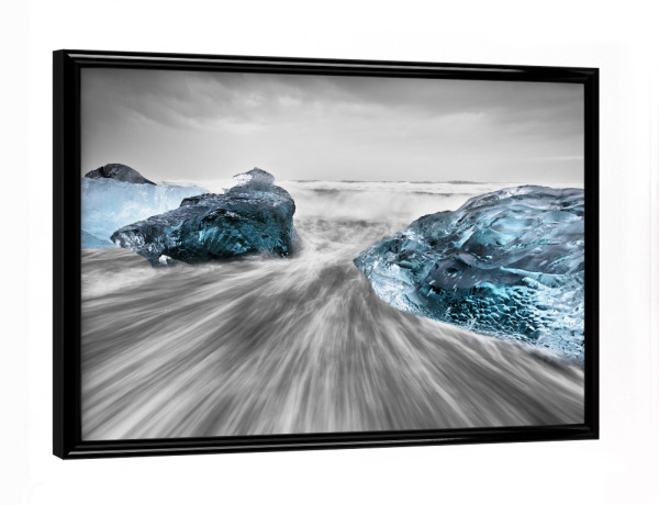 Poster mit schwarzem Rahmen "Blaues Eis" artboxONE - Natur,Reise,Reise / Strand und Meer