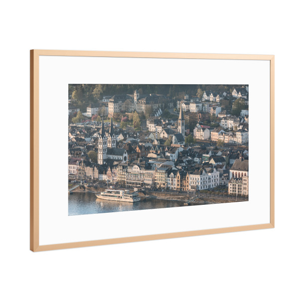 Poster mit Rahmen Kupfer "Boppard City" artboxONE - Städte,Architektur