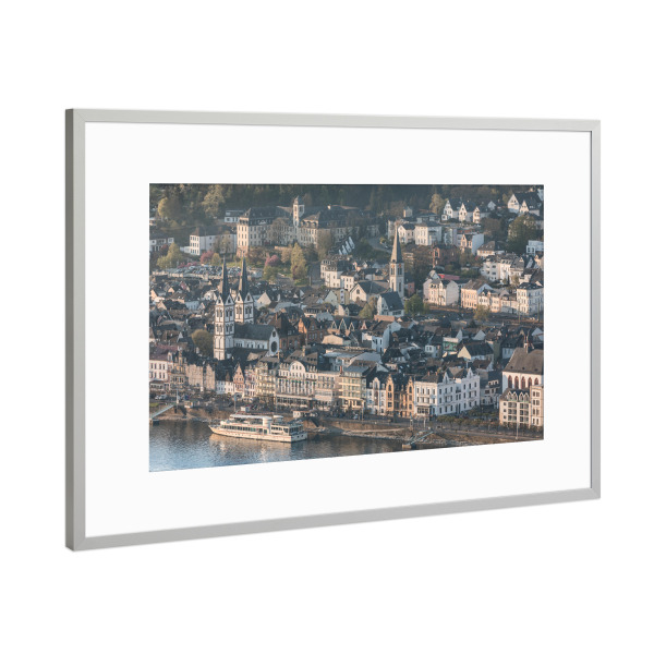 Poster mit Rahmen Silber "Boppard City" artboxONE - Städte,Architektur