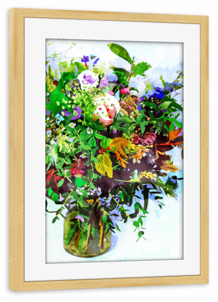 Poster mit Rahmen kiefer "I must have flowers" artboxONE - Natur,Floral