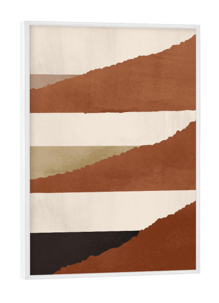 Poster mit weißem Rahmen "Minimal Clean Mountain" artboxONE - Abstrakt - Mountains,Mountain,Brown,Clean,Berge,Abstract,Abstrakt