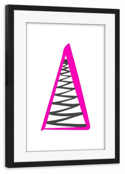 Poster mit Rahmen schwarz "X-mas tree abstract pink" artboxONE - Abstrakt,Geometrie,Weihnachten