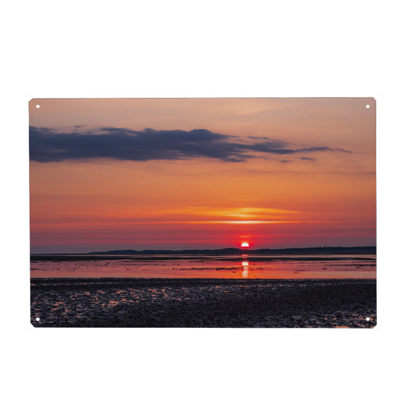 Metall Poster "Wattenmeer und Sonnenaufgang" artboxONE - Natur,Reise,Reise / Strand und Meer