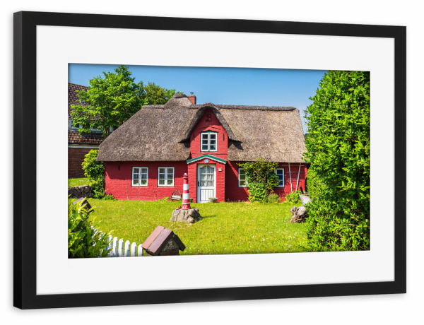 Poster mit Rahmen schwarz "Haus in Norddorf" artboxONE - Reise,Architektur