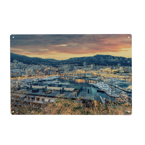 Metall Poster "Monaco Harbour" artboxONE - Städte,Reise,Architektur,Reise / Länder,Städte / Weitere