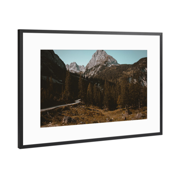 Poster mit Rahmen Schwarz (Metallic) "Way to Happiness" artboxONE - Natur,Reise