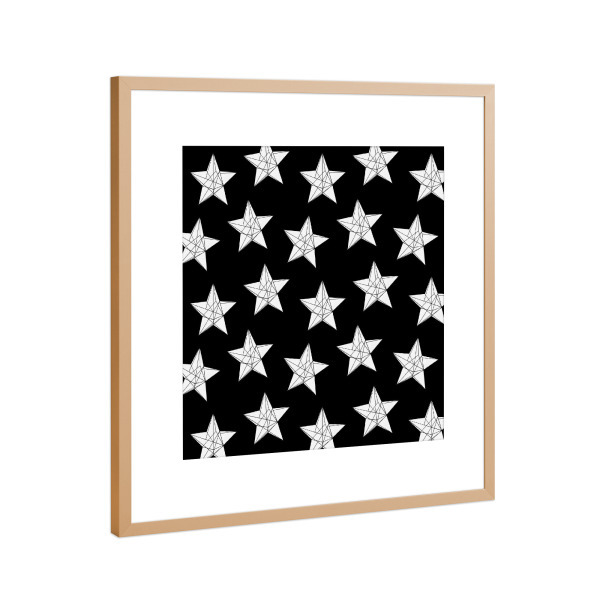 Poster mit Rahmen Kupfer "Geometrische Sterne - Weiß" artboxONE - Natur,Abstrakt,Geometrie,Weihnachten