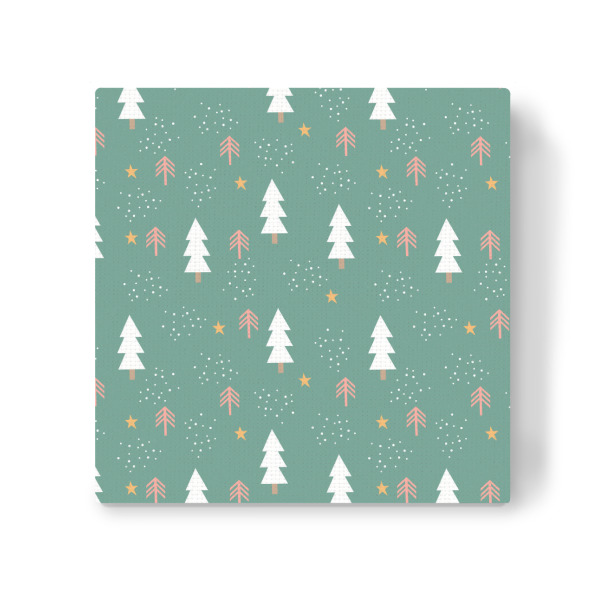 Leinwandbild "Grünes Winter Tannen Muster" artboxONE - Natur,Abstrakt,Geometrie,Weihnachten