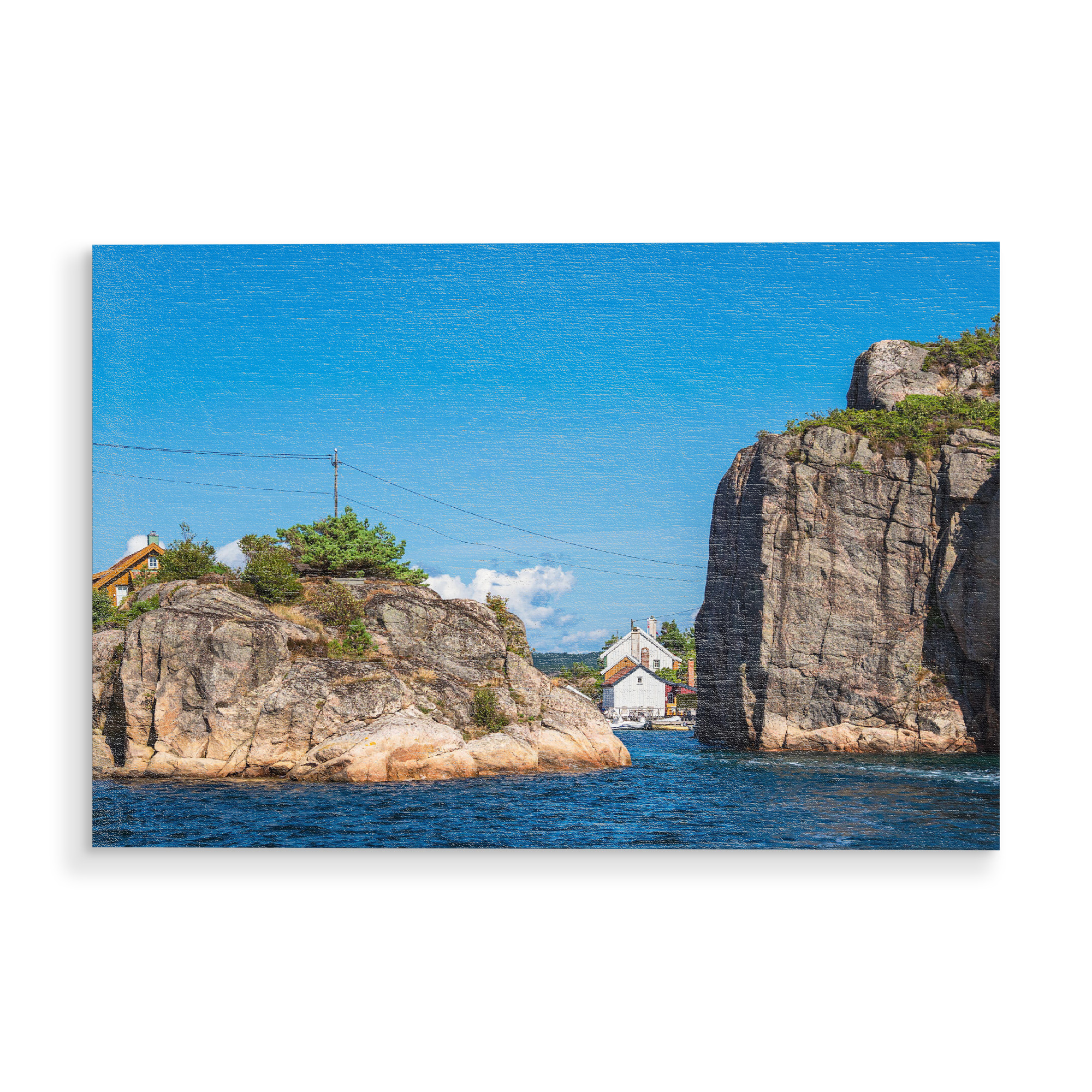 Holzbild "Olavsund in Norwegen" artboxONE - Natur,Reise,Reise / Strand und Meer,Reise / Länder
