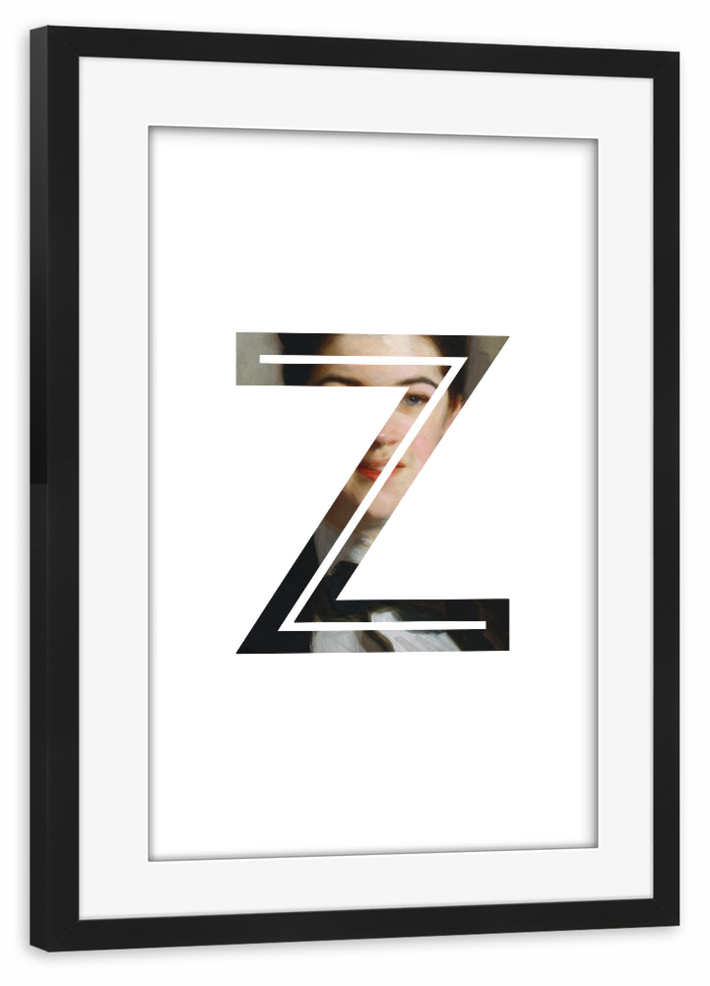 Poster mit Rahmen schwarz "IMPRESS-LETTER Z" artboxONE - Typografie,Fashion,Buchstaben,Buchstaben / Z