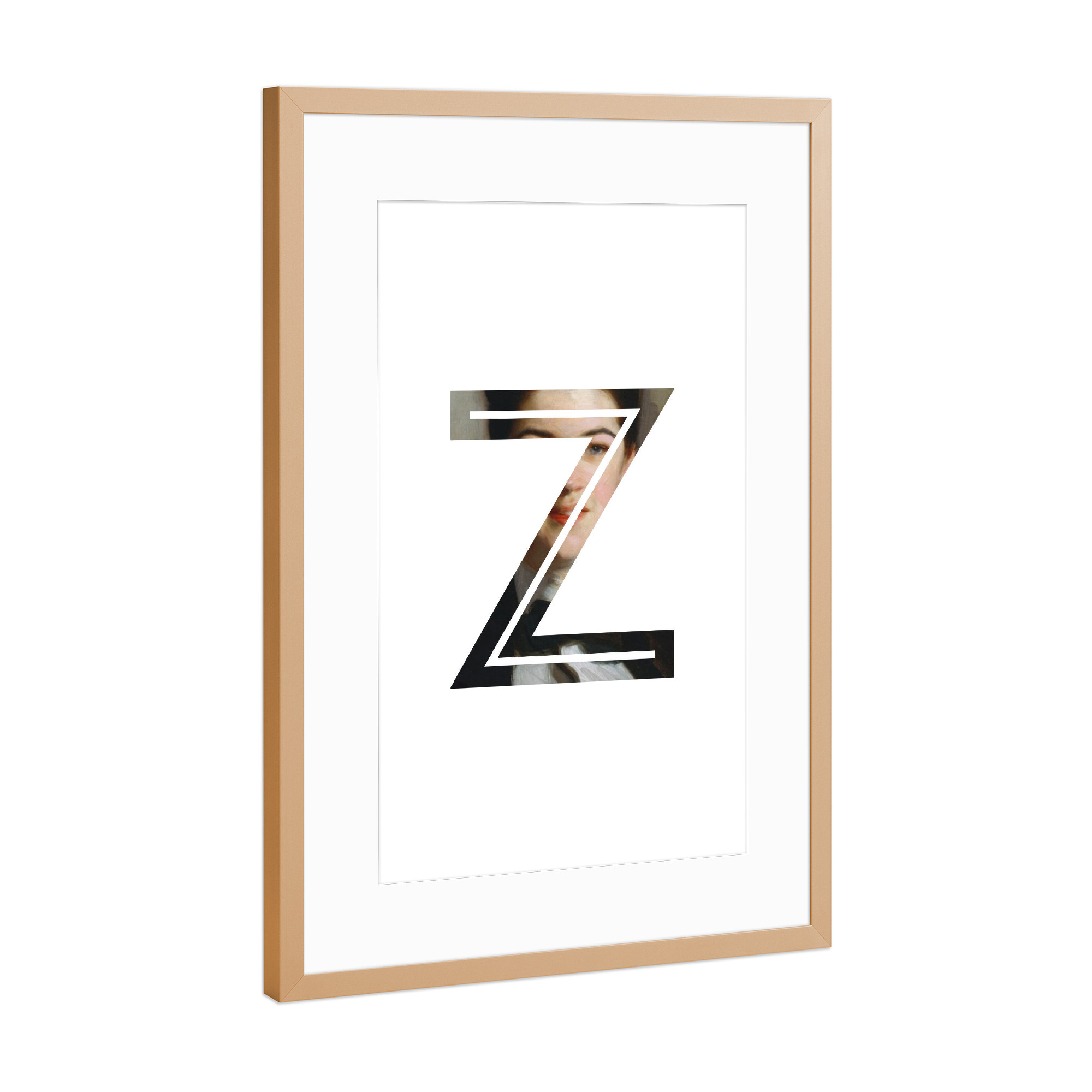 Poster mit Rahmen Kupfer "IMPRESS-LETTER Z" artboxONE - Typografie,Fashion,Buchstaben,Buchstaben / Z