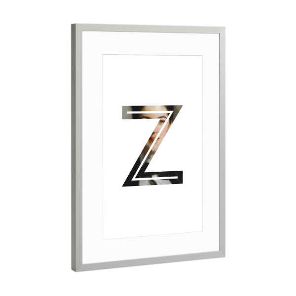 Poster mit Rahmen Silber "IMPRESS-LETTER Z" artboxONE - Typografie,Fashion,Buchstaben,Buchstaben / Z