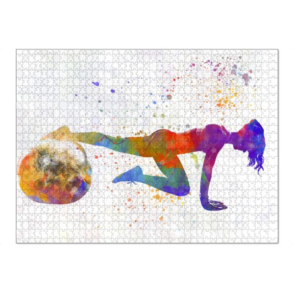 Puzzle Ravensburger "Watercolor fitness-j" artboxONE - Sport - Sport,Sports,Watercolor,Fitness,Gym,Exercise,Athlete,Gymnast,Olympic - Bild sport
