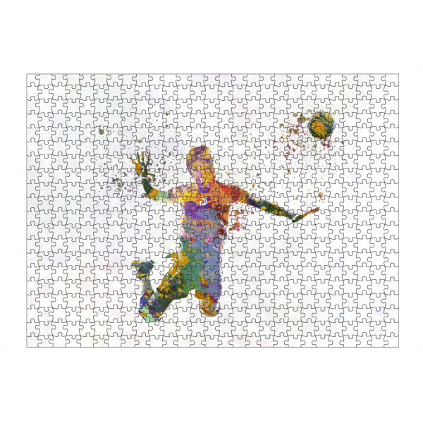 Puzzle Ravensburger "Volleyball player in watercolor" artboxONE - Sport - Sport,Sports,Watercolor,Volleyball,Beach,Jump,Net,Competition,Athlete,Player