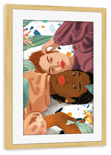 Poster mit Rahmen kiefer "Love is not a color" artboxONE - Menschen