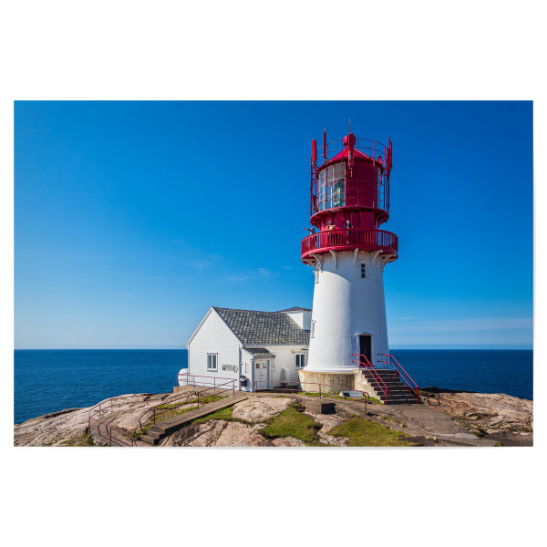 Poster 30x20 cm "Leuchtturm, Felsen und Meer" artboxONE - Natur,Reise,Architektur,Reise / Strand und Meer,Reise / Länder