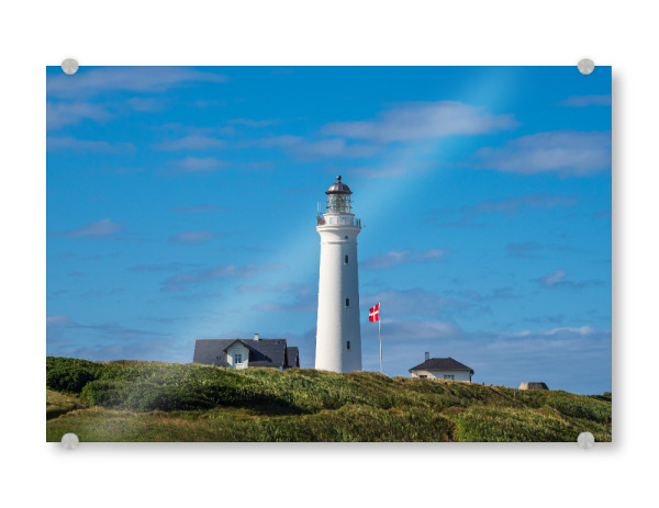 Acrylglasbild "Hirtshals Fyr und Dannebrog" artboxONE - Natur,Reise,Architektur