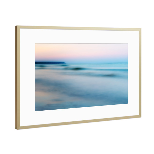 Poster mit Rahmen Gold "Goldene Stunde an der Ostsee" artboxONE - Natur,Reise,Reise / Strand und Meer