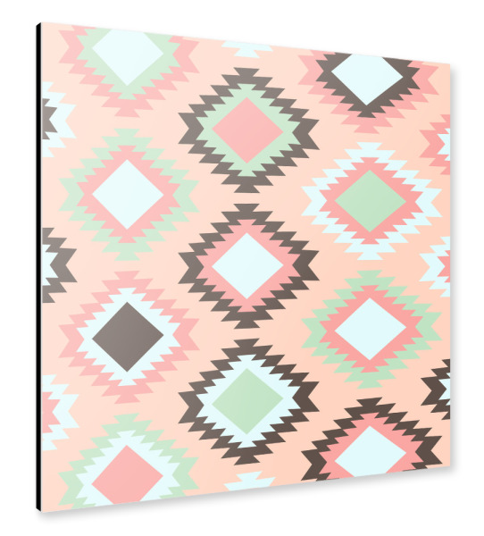 Alu-Dibond "Boho Muster Rosa" 30x30 cm artboxONE