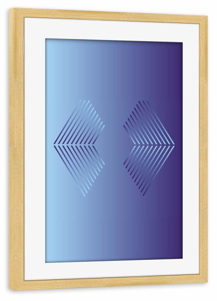 Poster mit Rahmen kiefer "Raute" artboxONE - Abstrakt,Geometrie