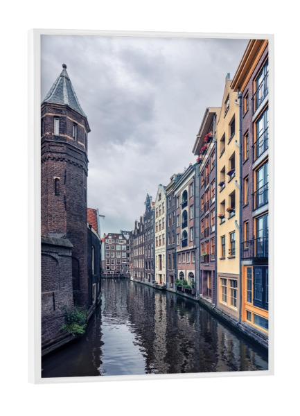 Poster mit weißem Rahmen "Canal In Amsterdam" artboxONE - Städte,Reise,Architektur,Reise / Länder,Städte / Amsterdam