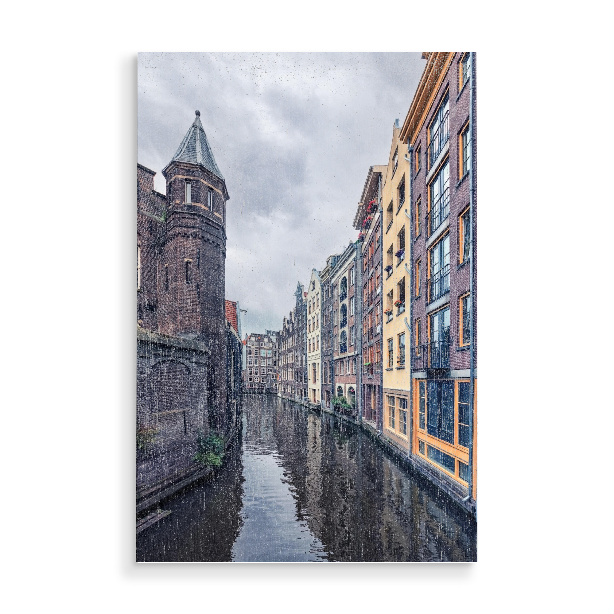 Holzbild "Canal In Amsterdam" artboxONE - Städte,Reise,Architektur,Reise / Länder,Städte / Amsterdam