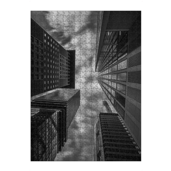 Puzzle Ravensburger "Dark Skyscrapers" artboxONE - Schwarzweiß,Architektur,Städte / Frankfurt