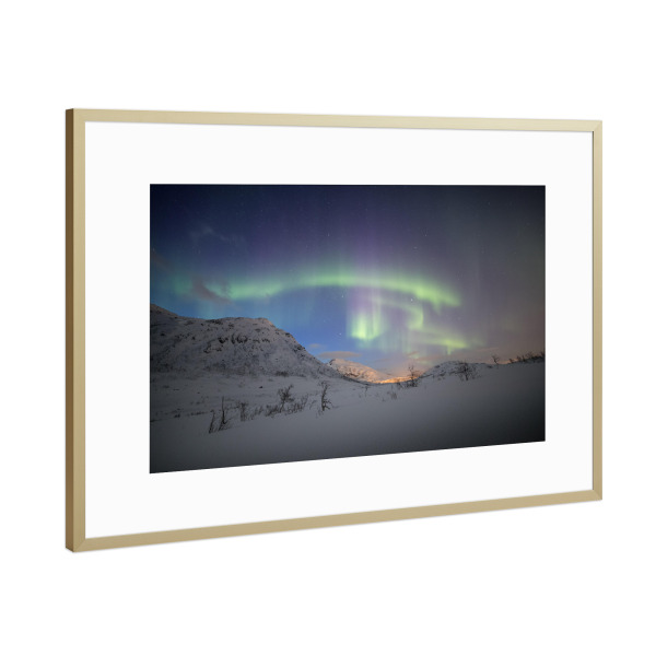 Poster mit Rahmen Gold "Magischer Winter" artboxONE - Natur