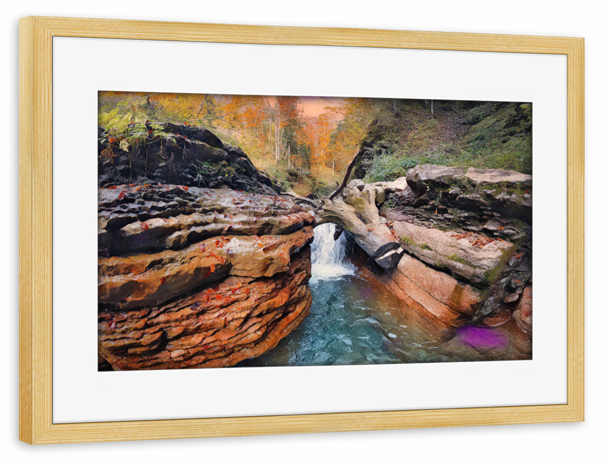 Poster mit Rahmen kiefer "Das Ende der Schlucht" artboxONE - Natur,Abstrakt