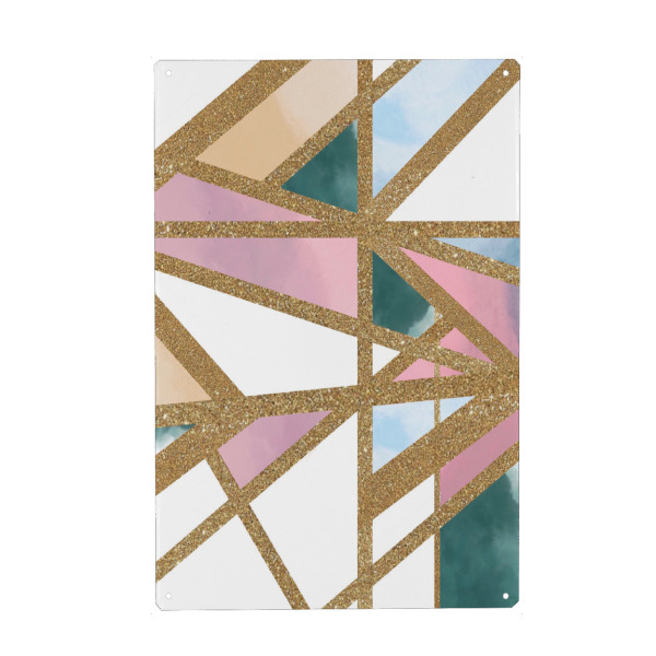 Holzbild "Loft white rose" artboxONE - Abstrakt,Geometrie - White,Rose,Gold,Bunt,Colorful,Formen,Shapes,Geometrie,Geometry,Abstract,Abstrakt