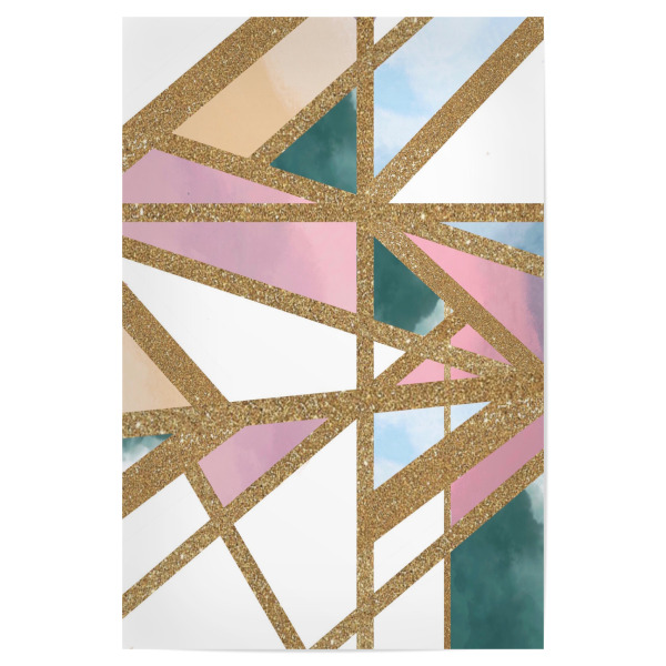 Poster 30x20 cm "Loft white rose" artboxONE - Abstrakt,Geometrie - White,Rose,Gold,Bunt,Colorful,Formen,Shapes,Geometrie,Geometry,Abstract,Abstrakt