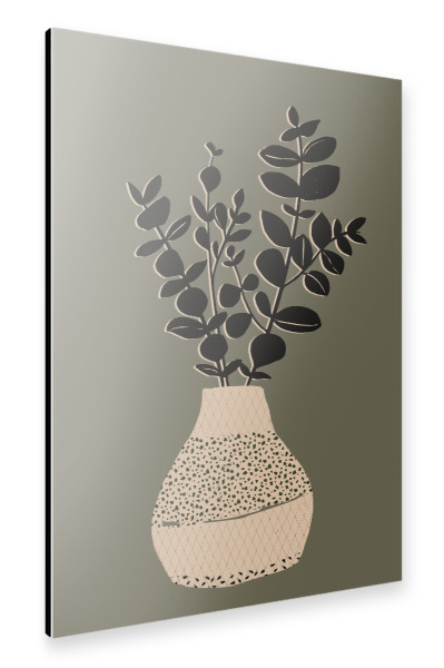 Alu-Dibond "Abstract plant in a vase" 30x20 cm artboxONE
