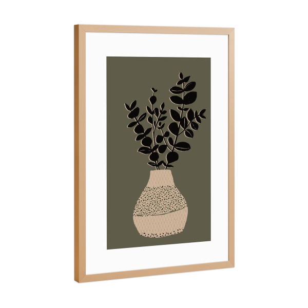 Poster mit Rahmen Kupfer "Abstract plant in a vase" artboxONE - Natur,Floral,Abstrakt