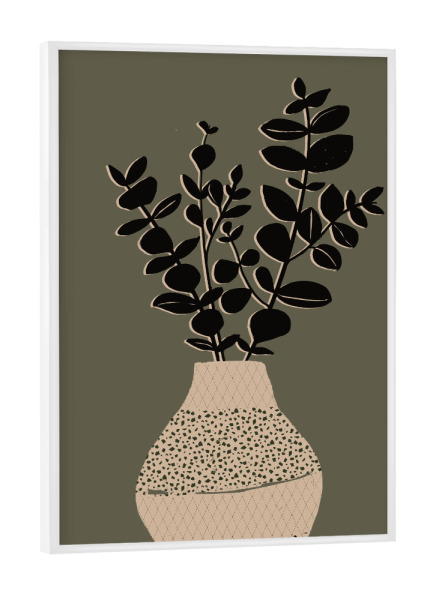 Poster mit weißem Rahmen "Abstract plant in a vase" artboxONE - Natur,Floral,Abstrakt