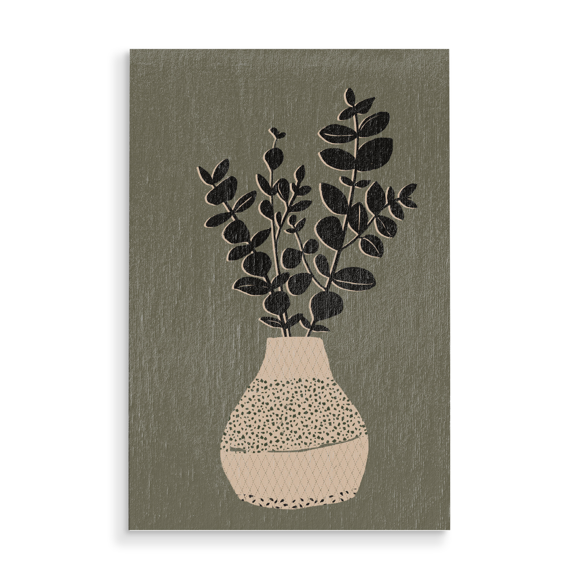 Holzbild "Abstract plant in a vase" artboxONE - Natur,Floral,Abstrakt