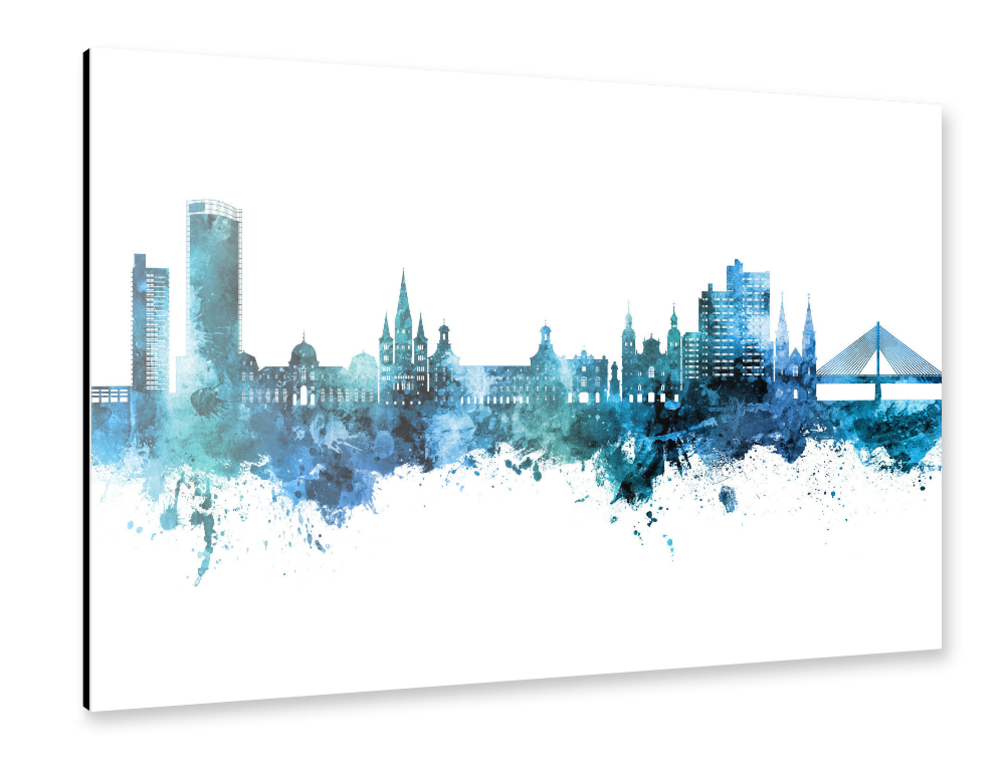 Alu-Dibond "Bonn Germany Skyline Blue" 30x20 cm artboxONE