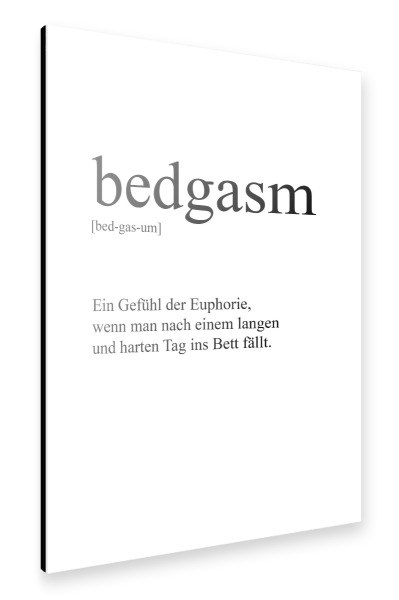 Alu-Dibond "Bedgasm Definition" 30x20 cm artboxONE