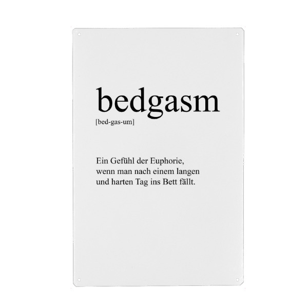 Holzbild "Bedgasm Definition" artboxONE - Typografie,Menschen,Lustig