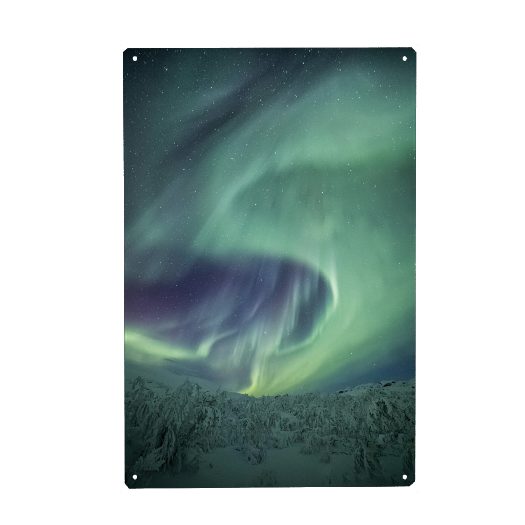 Metall Poster "Aurora over Scandinavia" artboxONE - Natur