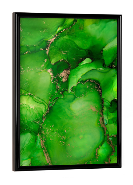 Poster mit schwarzem Rahmen "Grüner Apfel" artboxONE - Abstrakt