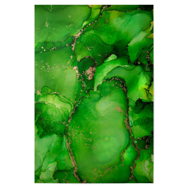 Poster "Grüner Apfel" artboxONE - Abstrakt - Malerei,Tinte,Abstrakt,Modern,Hintergrund,Texturen,Textur,Farbe,Isopropanol,Alkoholtinte