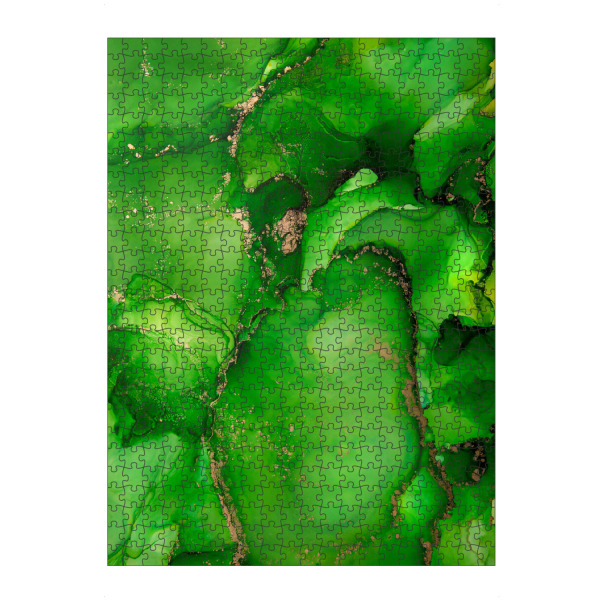 Puzzle Ravensburger "Grüner Apfel" artboxONE - Abstrakt - Malerei,Tinte,Abstrakt,Modern,Hintergrund,Texturen,Textur,Farbe,Isopropanol,Alkoholtinte