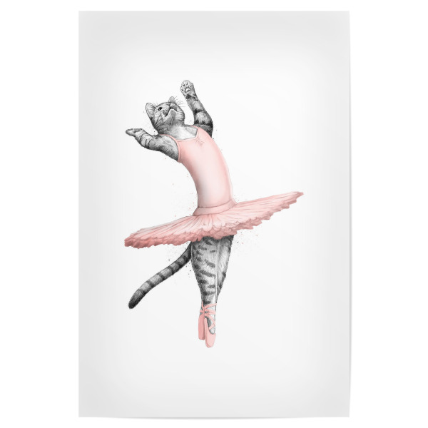 Poster 30x20 cm "Ballerina Cat" artboxONE - Tiere,Lustig - Cat,Cats,Pets,Animals,Ballerina,Ballet,Dance,Dancer,Katze,Lustig,Animal,Tier,Tänzer