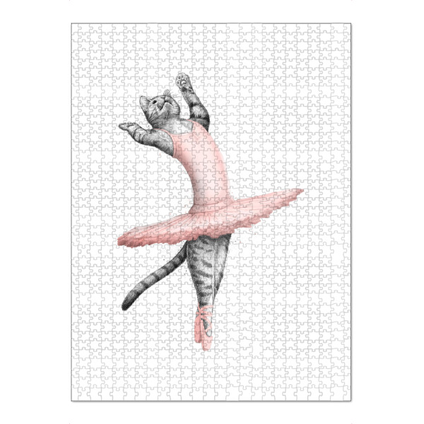Puzzle Ravensburger "Ballerina Cat" artboxONE - Tiere,Lustig - Cat,Cats,Pets,Animals,Ballerina,Ballet,Dance,Dancer,Katze,Lustig,Animal,Tier,Tänzer