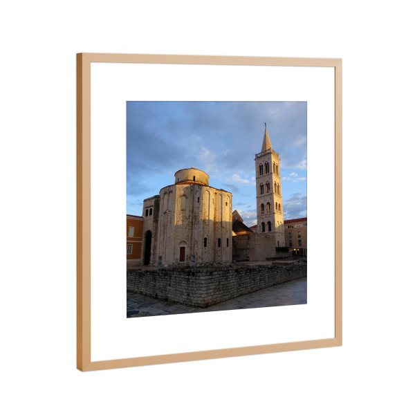 Poster mit Rahmen Kupfer "Kirche und Forum, Zadar" artboxONE - Städte,Reise,Architektur,Reise / Länder