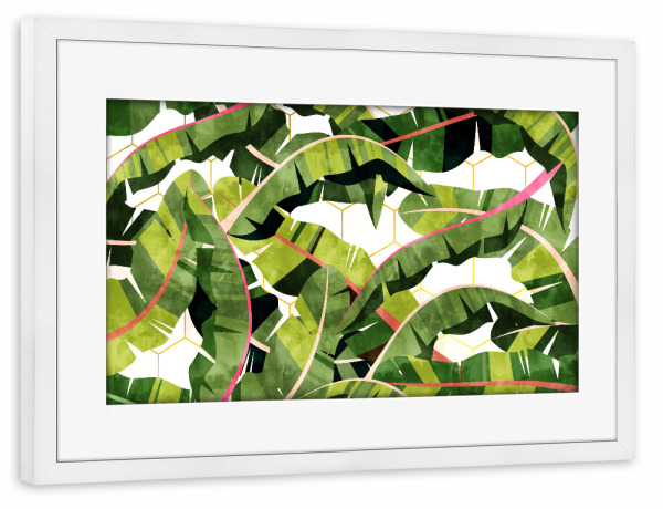Poster mit Rahmen weiß "Banana Leaf Salad" artboxONE - Natur