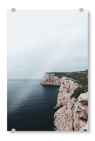 Acrylglasbild "Rough Sea" artboxONE - Natur,Reise - Sea,Coast,Moody,Blue,Meer,Seascape,Küste,Natur,Nature,Italien,Italy,Reise,Travel